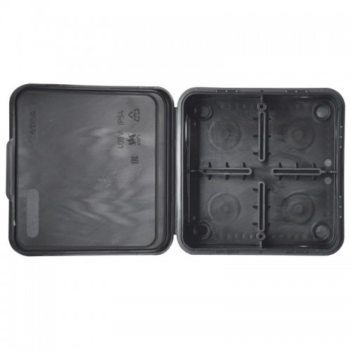 Коробка распаячная ОП 100х100х50 IP54 КМ41256 откид. крышка 8 гермовводов черн. IEK UKO31-100-100-050-K02-54