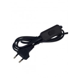 Шнур для бра УШ-1КВ 2м с опрес. вилкой и выключателем 2х0.75 черн. IEK WUP20-02-K02