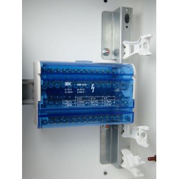 Шина на DIN-рейку в корпусе (кросс-модуль) ШНК 4х15 3L+PEN IEK YND10-4-15-125