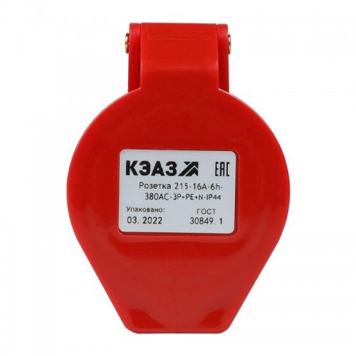 Розетка кабельная 214 16А 380AC 3P+PE 6ч IP44 КЭАЗ 222750
