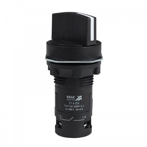 Переключатель 2 положения OptiSignal Compact D22 С7-S-210 черн. 1НО XB7ND21 КЭАЗ 362133
