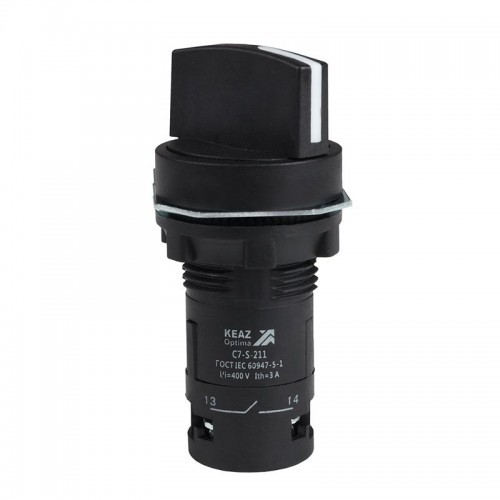 Переключатель 2 положения OptiSignal Compact D22 С7-S-211 черн. 1НО+1НЗ XB7ND25 КЭАЗ 362136