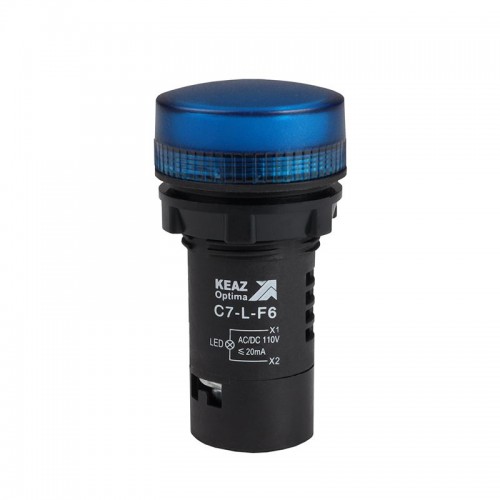 Лампа светодиодная OptiSignal Compact D22 С7-L-F6 син. 110В AC/DC XB7EV06GP КЭАЗ 362157