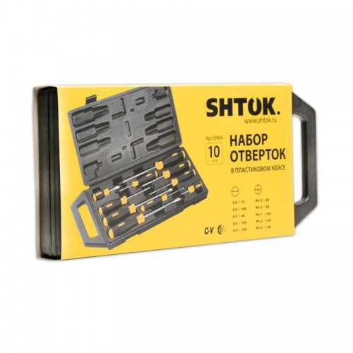 Набор отверток кейс (10 предметов) (09904) SHTOK 376359