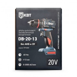 Дрель-шуруповерт DB-20-13 (без АКБ и заряд. устр.) КВТ 104534