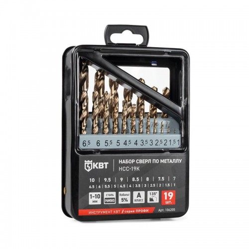 Набор сверл по металлу НСС-19К ПРОФИ КВТ 106205