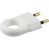 Вилка электрич. каб. Helium 6А 2P+E прямая бел. Leg 050162