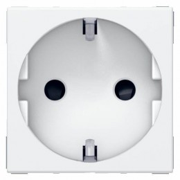 Розетка 1-м СП 2мод. Mosaic 16А IP20 2P+E с заземл. защ. шторки немецк. стандарт винтов. клеммы механизм бел. Leg 077213