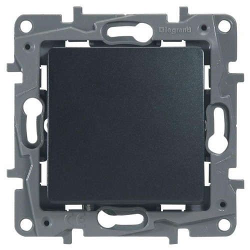 Переключатель 1-кл. СП Etika Plus 10А IP20 10AX авт. зажимы механизм антрацит Leg 672611