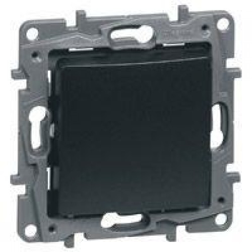 Переключатель 1-кл. СП Etika Plus 10А IP20 10AX авт. зажимы механизм антрацит Leg 672611