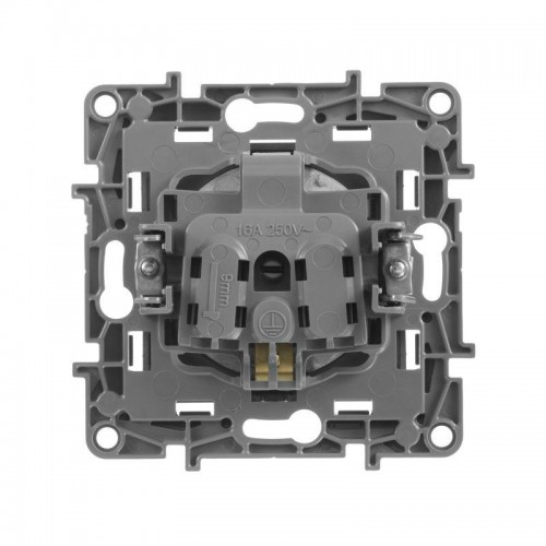 Розетка 1-м СП Etika 16А IP20 250В 2P+E с заземл. немецк. стандарт винт. клеммы механизм антрацит Leg 672621