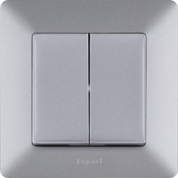 Выключатель 2-кл. СП Valena Life 10А IP20 250В с лицев. панелью безвинтов. зажимы механизм алюм. Leg 752605