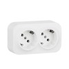 Розетка 2-м ОП Quteo 16А IP20 250В 2х2P+E с заземл. без защ. шторок бел. Leg 782213