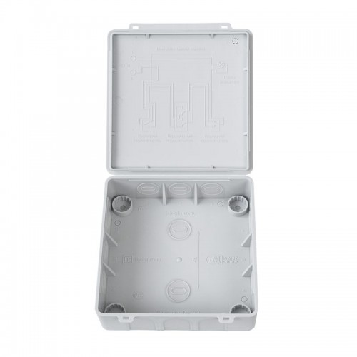 Коробка распределительная ОП 100х100х30 (HF) для прям. монтажа двухкомп. безгалоген. (уп.48шт) Промрукав 60-0302