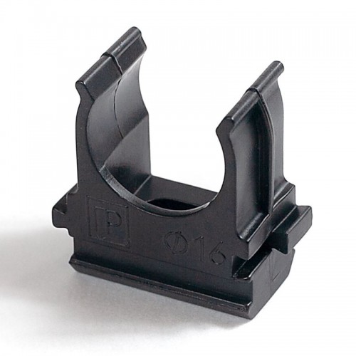 Держатель для труб (клипса) d16мм полистирол черн. (уп.100шт) Промрукав PR.02716ч