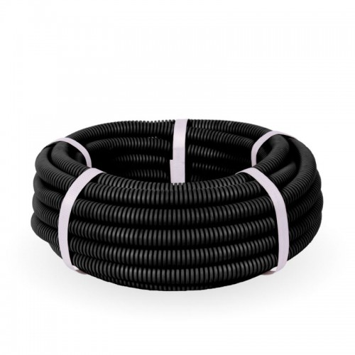 Труба гофрированная ПП легкая разрезная d20мм 350 Н безгалоген. (HF) черн. (уп.10м) Промрукав PR02.0245