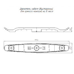 Держатель плоского кабеля двусторонний для прямого монтажа на 8 мест в гофроящике черн. (уп.290шт) Промрукав PR13.02701