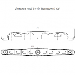 Держатель труб d20мм для прямого монтажа двусторон. на 8 мест сер. (уп.20шт) Промрукав PR13.03293