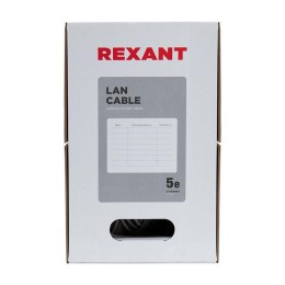 Кабель витая пара U/UTP кат.5E 4х2х24AWG LSZH нг(А)-HF INDOOR SOLID медь оранж. 305м (м) Rexant 01-0049
