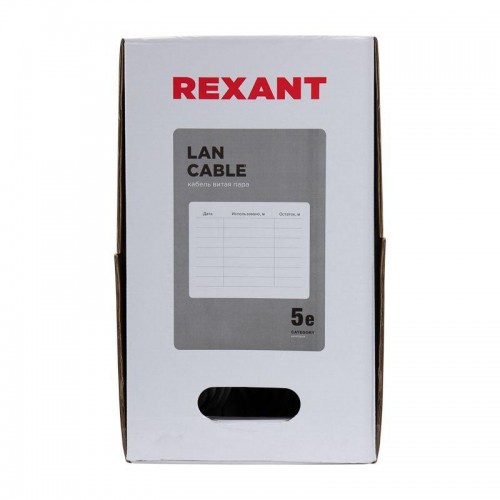 Кабель витая пара F/UTP 4х2х24AWG кат.5E solid CU PVC сер. (м) Rexant 01-0143