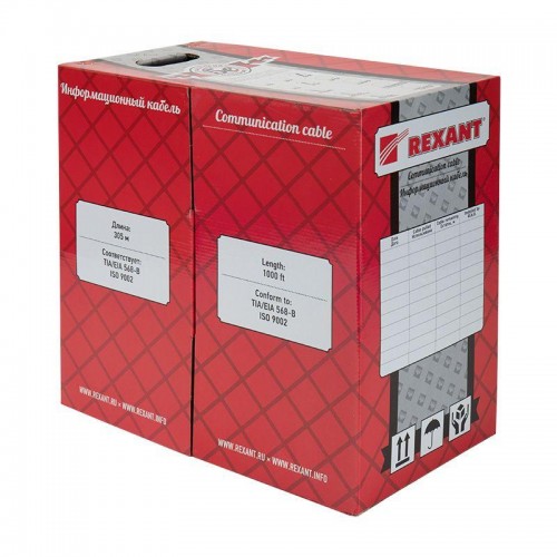 Кабель витая пара F/UTP кат.5e 4х2х24AWG solid ZH нг(А)-HF INDOOR оранж. (м) Rexant 01-0150