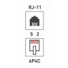 Розетка телефонная 2-м ОП RJ14 (6P4C) кат.3 бел. Rexant 03-0002