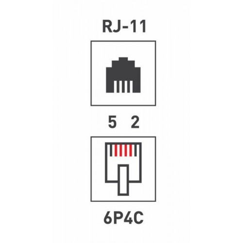 Розетка телефонная 2-м ОП RJ14 (6P4C) кат.3 бел. Rexant 03-0002