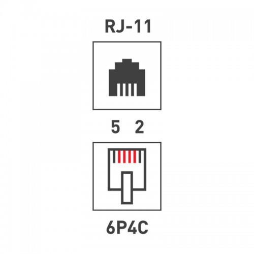 Розетка телефонная 2-м ОП RJ11 (6P4C) Rexant 06-0101-B