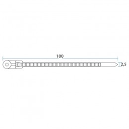 Хомут кабельный 3.6х100 под винт нейл. бел. (уп.100шт) Rexant 07-0104