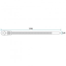 Хомут под винт 3.6х150 нейл. бел. (уп.100шт) REXANT 07-0154