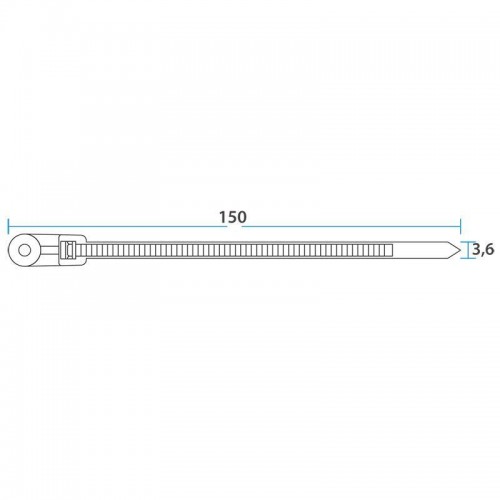 Хомут под винт 3.6х150 нейл. бел. (уп.100шт) REXANT 07-0154