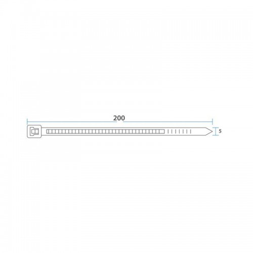 Хомут кабельный 4.8х200 нейл. (уп.100шт) бел. Rexant 07-0200-5