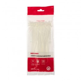 Хомут кабельный 3.6х200 нейл. бел. (уп.100шт) Rexant 07-0200