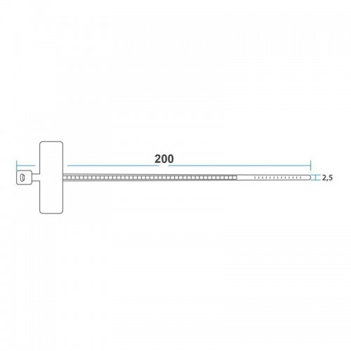 Хомут кабельный 2.5х200 нейл. под маркер бел. (уп.100шт) Rexant 07-0206