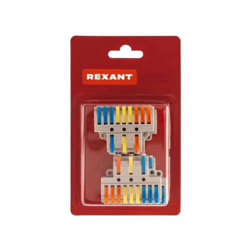 Клемма СМК 3х3 проходная разветвительная 3 полюса с монтажной площадкой (1 ввод 3 вывода на полюс) (уп.4шт) Rexant 07-5232-04