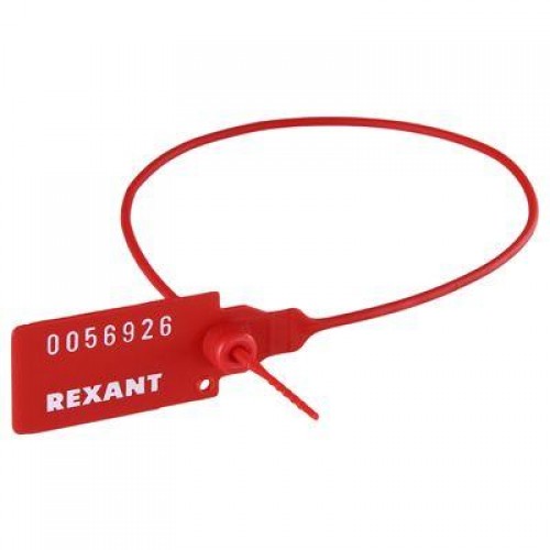 Пломба пластиковая номерная 350мм красн. REXANT 07-6131