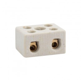 Клемма керамическая винтовая 10кв.мм 2 пары контактов с крепежным отверстием (уп.100шт) Rexant 07-6222