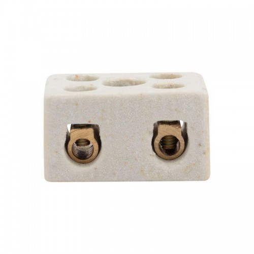 Клемма керамическая винтовая 10кв.мм 2 пары контактов с крепежным отверстием (уп.100шт) Rexant 07-6222