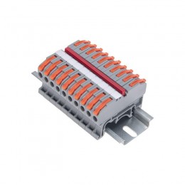 Клемма строительно-монтажная СМК проходная 222-421D 1п 0.08-4кв.мм с креплением на DIN-рейку сер. (уп.5шт) Rexant 07-6263-1-05