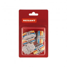 Клемма строительно-монтажная СМК проходная 222-423P 3п 0.08-4кв.мм с монтажной площадкой сер. (блист.5шт) Rexant 07-6263-5