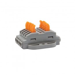 Клемма строительно-монтажная СМК проходная 222-424P 4п 0.08-4кв.мм с монтажной площадкой сер. (блист.5шт) Rexant 07-6264-5