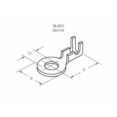 Наконечник кольцевой (НК d5.2мм) 0.5-0.8кв.мм (DJ431-5A) Rexant 08-0073