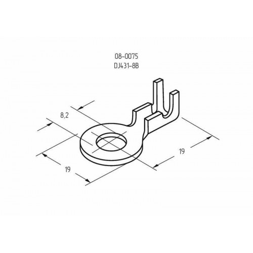 Наконечник кольцевой (НК d8.2мм) 1-1.5кв.мм (DJ431-8B) REXANT 08-0075