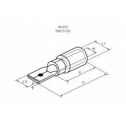 Клемма плоская изол. (штекер) (VM 1.25-250) REXANT 08-0313
