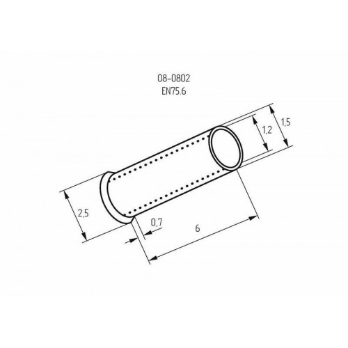 Наконечник штыревой втулочный (НШВ L-6мм) 0.75кв.мм (EN75.6) REXANT 08-0802