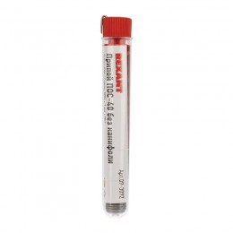 Припой без канифоли ПОС-40 10г d1.0мм (Sn40 Pb60) колба Rexant 09-3092