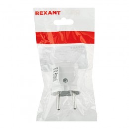 Вилка прямая 6А без заземл. бел. Rexant 11-8933