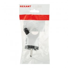 Вилка угловая 16А с заземл. евро стандарт с ушком (кольцом) бел./черн. Rexant 11-8952