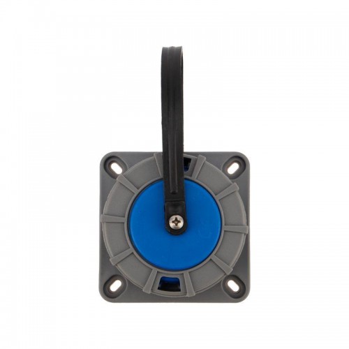 Розетка настенная фланцевая влагозащищенная с крышкой 16А 2Р+РЕ IP68 Rexant 111-124