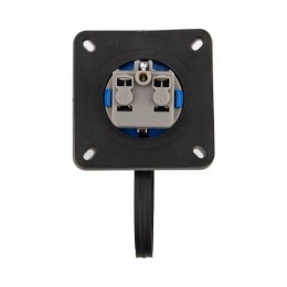 Розетка настенная фланцевая влагозащищенная с крышкой 16А 2Р+РЕ IP68 Rexant 111-124